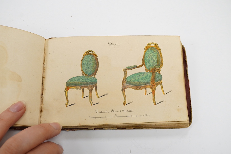 [Furniture History] Le Petit Guide du fabricant de Meubles publie et dessine par M.Jansen, Paris, Livre No2., with 22 hand-coloured plates of chair designs